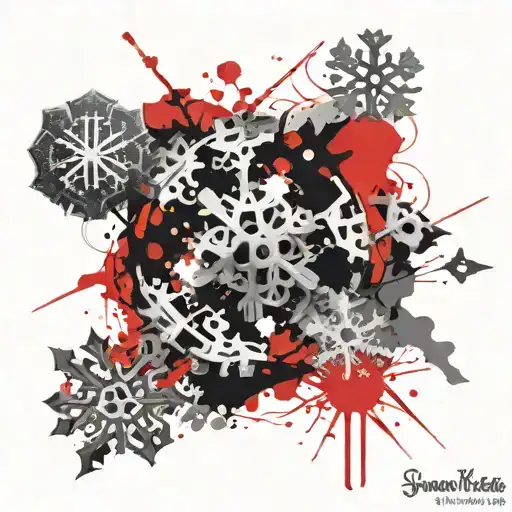 snowflakes tattoo design idea