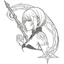 2b nier automata surrounded with lunar tear tattoo design idea