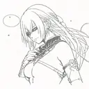 2b nier automata surrounded with lunar tear tattoo design idea