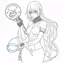 2b nier automata surrounded with lunar tear tattoo design idea