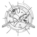 A minimalist tattoo of a world map with airplane icons marking the places you've traveled tattoo design idea