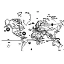 A minimalist tattoo of a world map with airplane icons marking the places you've traveled tattoo design idea