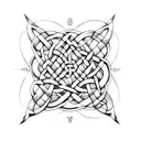 Celtic knotwork intertwined with storm clouds tattoo design idea