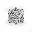 Celtic knotwork intertwined with storm clouds tattoo design idea