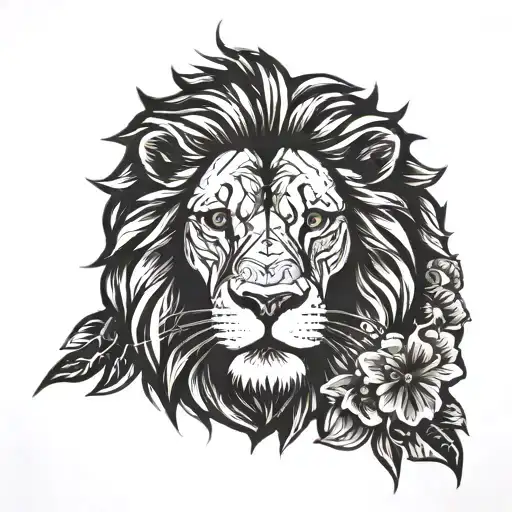 forearm lion with a scar of a cross on the left eye  tattoo design idea