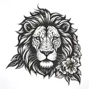 forearm lion with a scar of a cross on the left eye  tattoo design idea