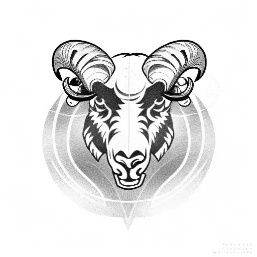 rams butting heads tattoo design idea