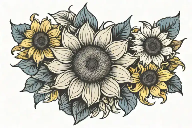 sunflower vietnam tattoo design idea