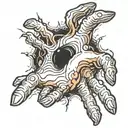 A hand coming out of a black hole that holds onto the edge  tattoo design idea