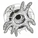 A hand coming out of a black hole that holds onto the edge  tattoo design idea