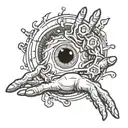 A hand coming out of a black hole that holds onto the edge  tattoo design idea