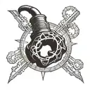 knuckleduster weapon ghetto tattoo design idea