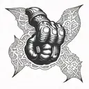 knuckleduster weapon ghetto tattoo design idea
