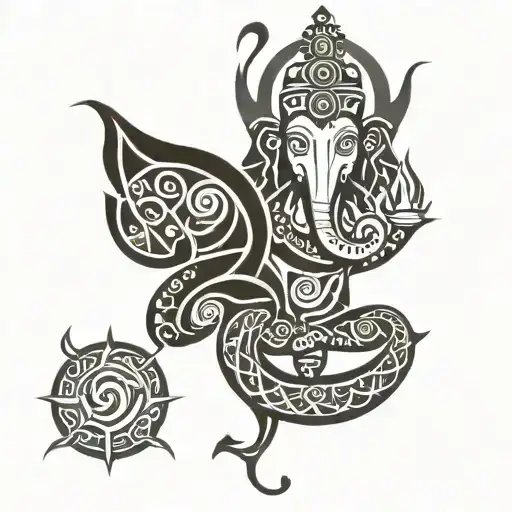 Shiva and lord Ganesha tattoo design idea