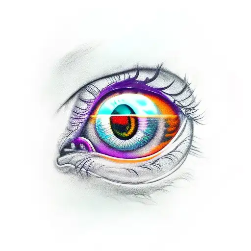 fierce dragon eye  (purple in color) tattoo design idea