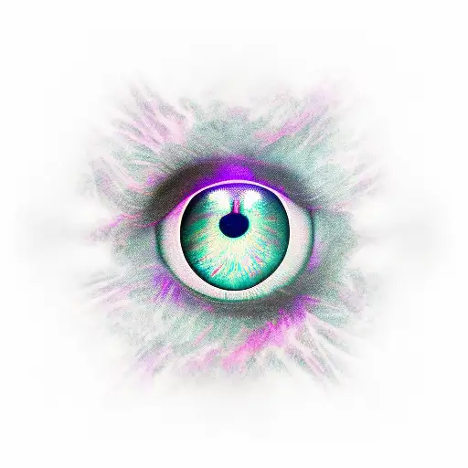 dragon eye (sitting on a bed of purple fire)  tattoo design idea