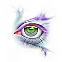 fierce dragon eye  (purple in color) tattoo design idea