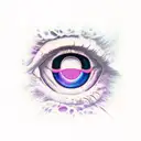 fierce dragon eye  (purple in color) tattoo design idea