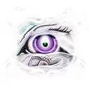 dragon eye (sitting on a bed of purple fire)  tattoo design idea