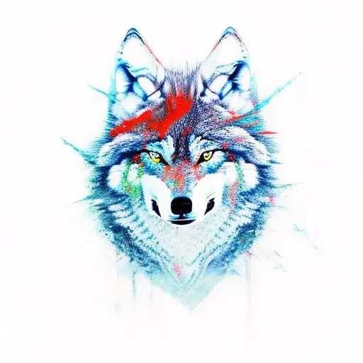 fenrir wolf from nordic mithology tattoo design idea