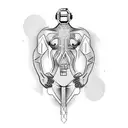 electric circuit bodysuit with a procesator on chest tattoo design idea