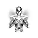 electric circuit bodysuit tattoo design idea