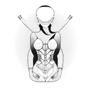 electric circuit bodysuit tattoo design idea