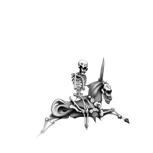 a skeleton riding a horse tattoo design idea