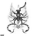 Scorpion fighting a flaming snake tattoo design idea