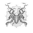 Scorpion fighting a flaming snake tattoo design idea