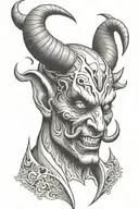 devil face tattoo design idea