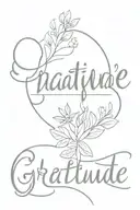 gratitude script font tattoo design idea