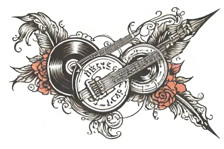 music sounds better with you   tattoo design idea