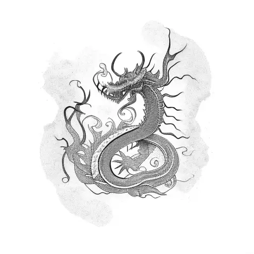 Long Dragon  tattoo design idea