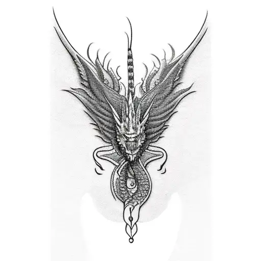 Long Dragon  tattoo design idea