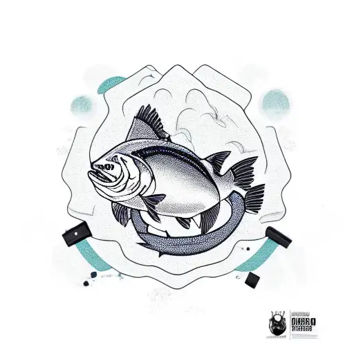bear salmon crab tattoo design idea