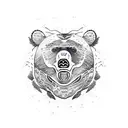 bear salmon crab tattoo design idea