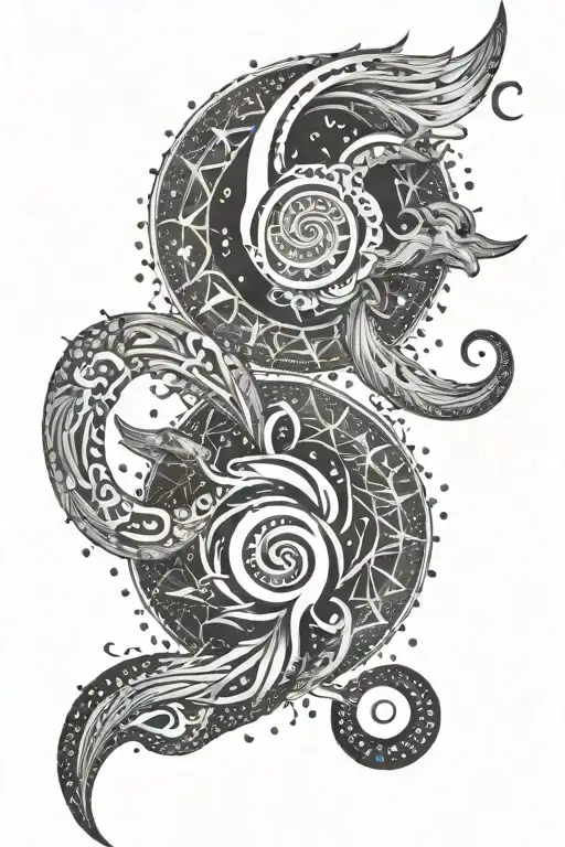virgo and capricorn symbol tattoo design idea