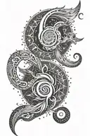 virgo and capricorn symbol tattoo design idea