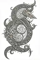 virgo and capricorn symbol tattoo design idea