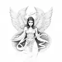 angels heaven war tattoo design idea