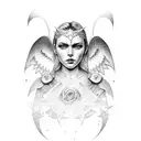 angels heaven war tattoo design idea