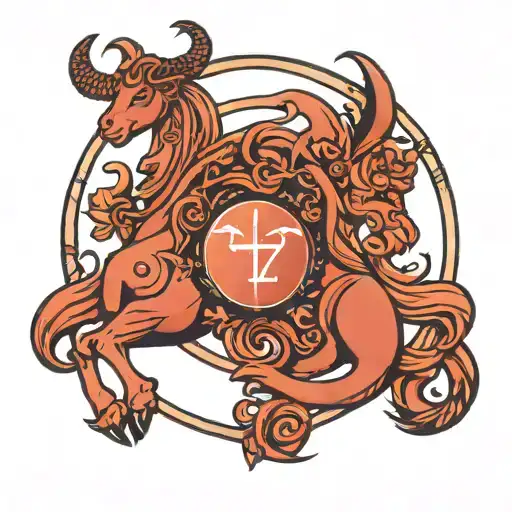 Capricorn sign + Libra sign = Izzy written in outline tattoo design idea