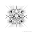 lux in tenebris entouré par deux flammes  tattoo design idea