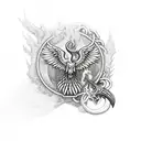 broken chain, dagger, phoenix,hourglass,mind,betrayal tattoo design idea