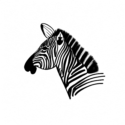 sitting zebra tattoo design idea