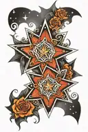 17 8 point star tattoo design idea