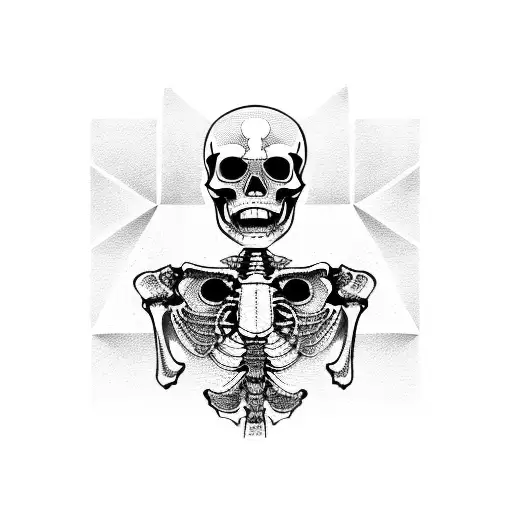 symmetrical skeletons  tattoo design idea