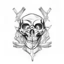 symmetrical skeletons  tattoo design idea