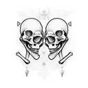 symmetrical skeletons  tattoo design idea